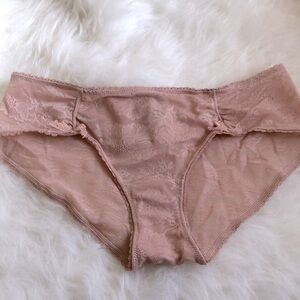 Victoria’s Secret dusty pink lace ruched side bow panties medium